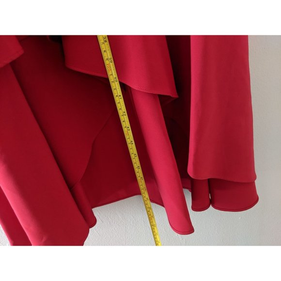 NWOT Taylor Black Label Crepe Tiered High/low Midi Dress 2 Red - Picture 12 of 12